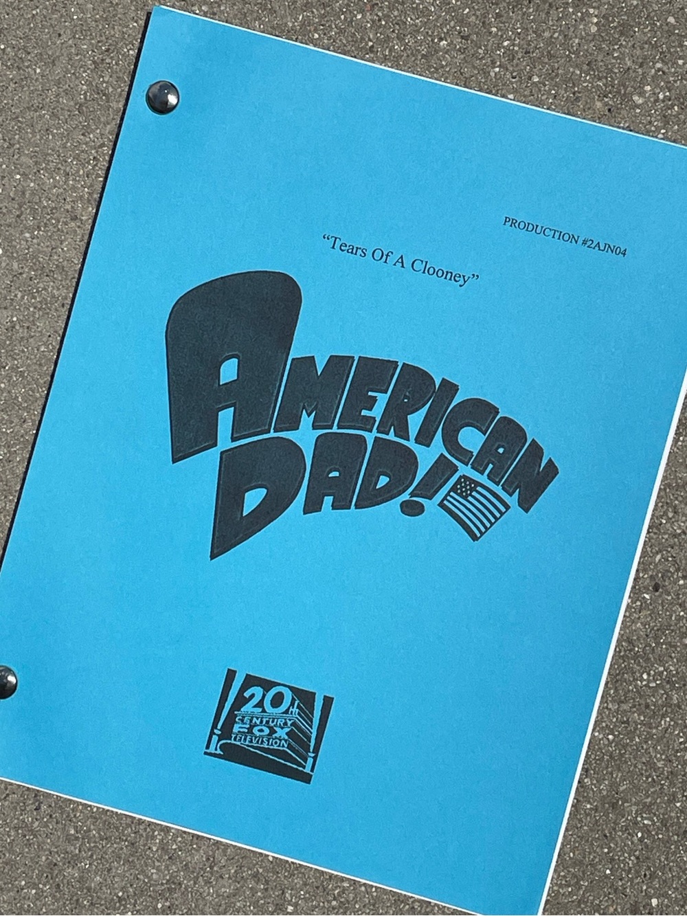American Dad 2005 Production Used Table Script Tears Of A Clooney S1 FINALE!!